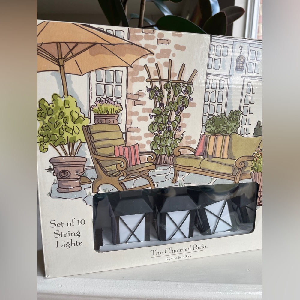 The Charmed Patio Set of 10 String Lights Lanterns Patio Deck NEW IN BOX -Works!